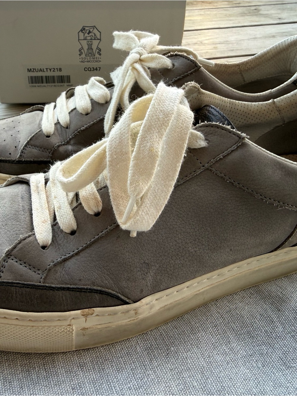 Men's Brunello Cucinelli Leather-Trimmed Nubuck Sneakers